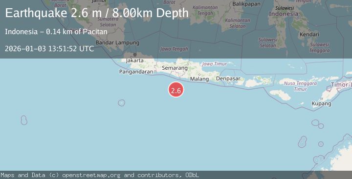 Map of SOUTH OF JAVA, INDONESIA