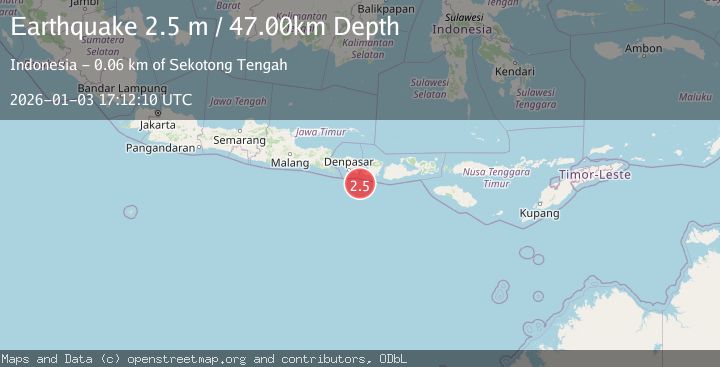 Map of SOUTH OF BALI, INDONESIA