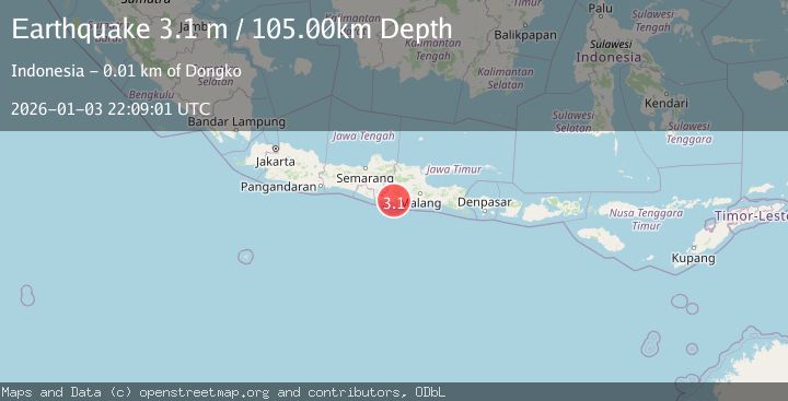 Map of JAVA, INDONESIA