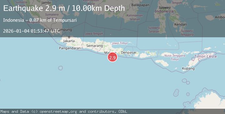 Map of JAVA, INDONESIA