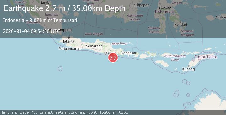 Map of JAVA, INDONESIA