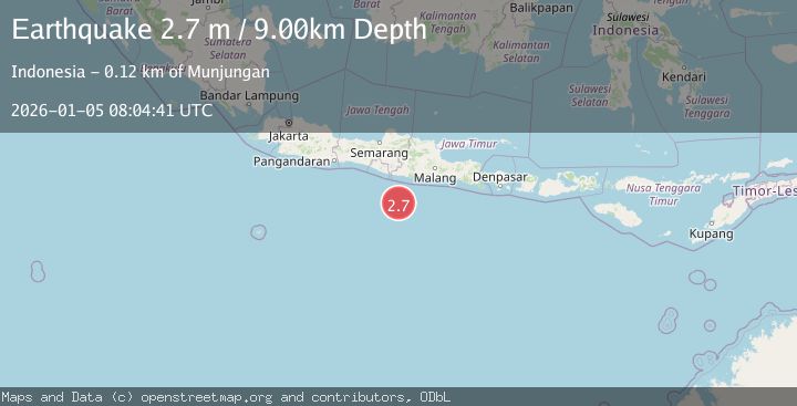 Map of SOUTH OF JAVA, INDONESIA