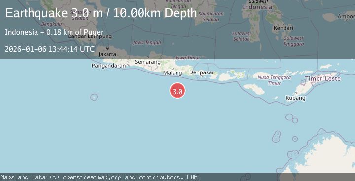 Map of SOUTH OF JAVA, INDONESIA