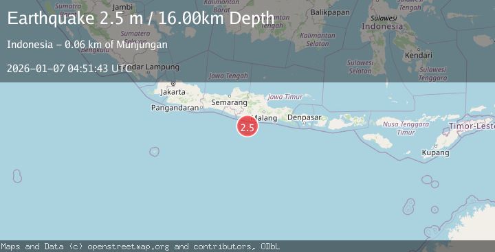 Map of JAVA, INDONESIA