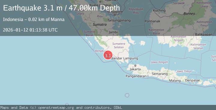 Map of SOUTHERN SUMATRA, INDONESIA