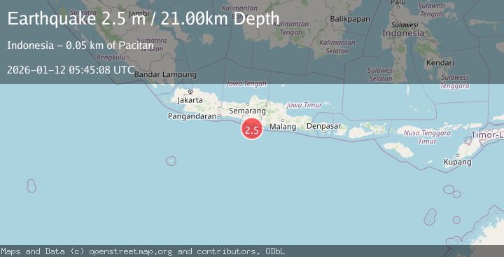 Map of JAVA, INDONESIA