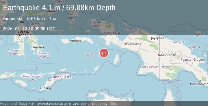Map of KEPULAUAN KAI, INDONESIA