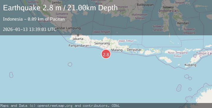 Map of JAVA, INDONESIA
