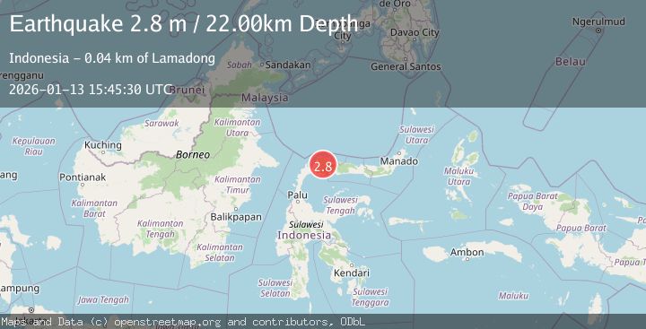 Map of MINAHASA, SULAWESI, INDONESIA