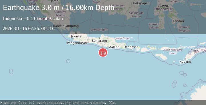 Map of SOUTH OF JAVA, INDONESIA