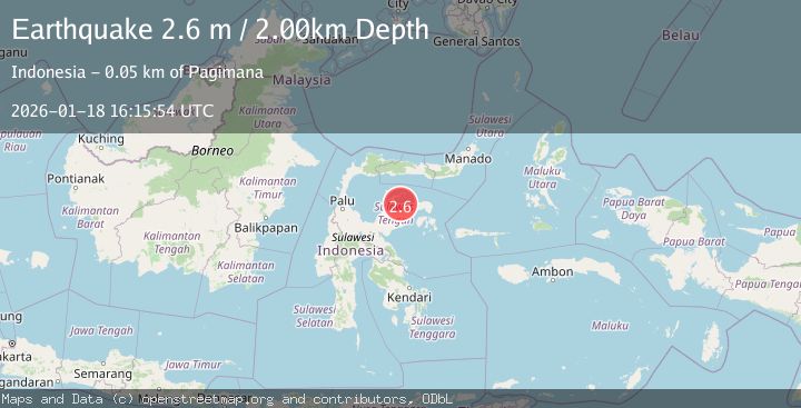 Map of SULAWESI, INDONESIA