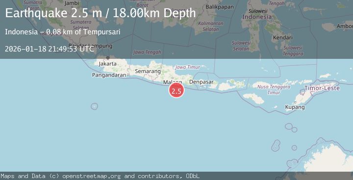 Map of SOUTH OF JAVA, INDONESIA