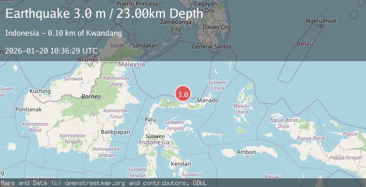 Map of MINAHASA, SULAWESI, INDONESIA