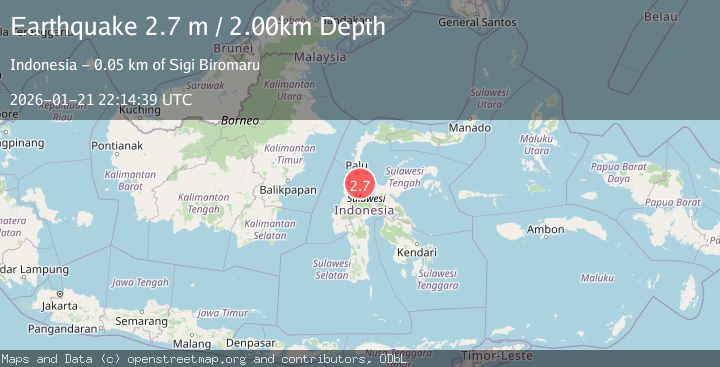 Map of SULAWESI, INDONESIA