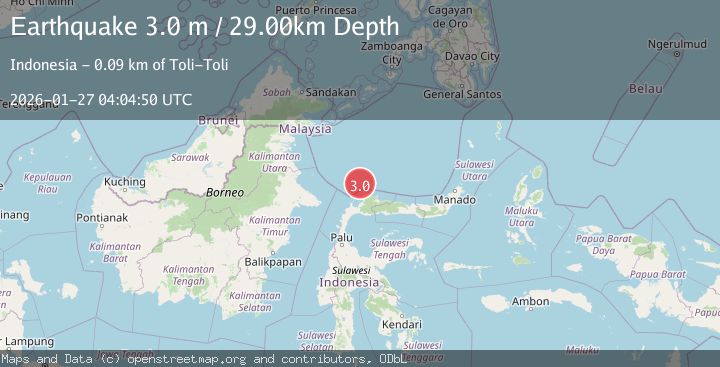 Map of MINAHASA, SULAWESI, INDONESIA
