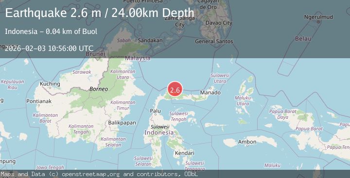 Map of MINAHASA, SULAWESI, INDONESIA