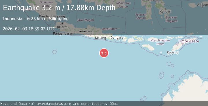 Map of SOUTH OF JAVA, INDONESIA