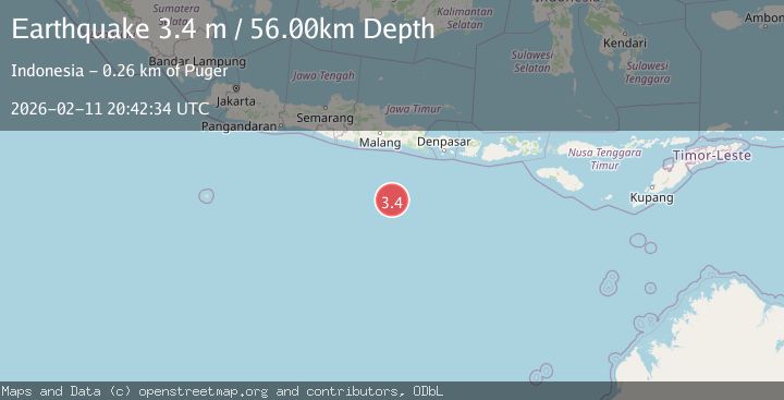 Map of SOUTH OF JAVA, INDONESIA