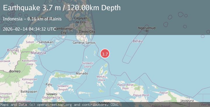 Map of NORTH OF HALMAHERA, INDONESIA