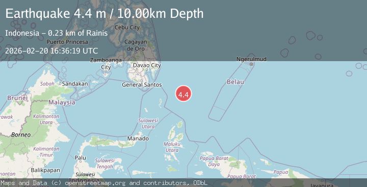 Map of NORTH OF HALMAHERA, INDONESIA