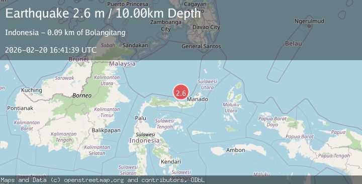 Map of MINAHASA, SULAWESI, INDONESIA