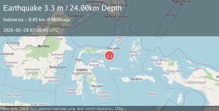 Map of MINAHASA, SULAWESI, INDONESIA