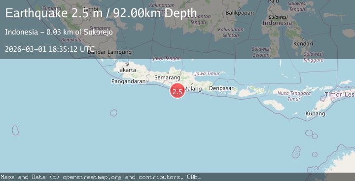 Map of JAVA, INDONESIA