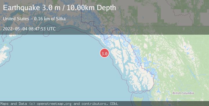 Map of OFF COAST OF SOUTHEASTERN ALASKA