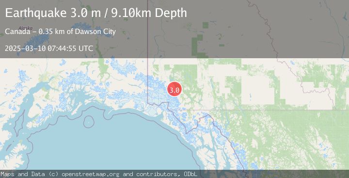 Map of SOUTHERN YUKON TERRITORY, CANADA