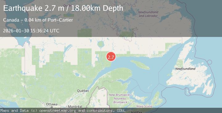 Map of SOUTHERN QUEBEC, CANADA