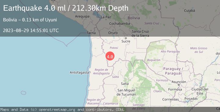 Map of POTOSI, BOLIVIA