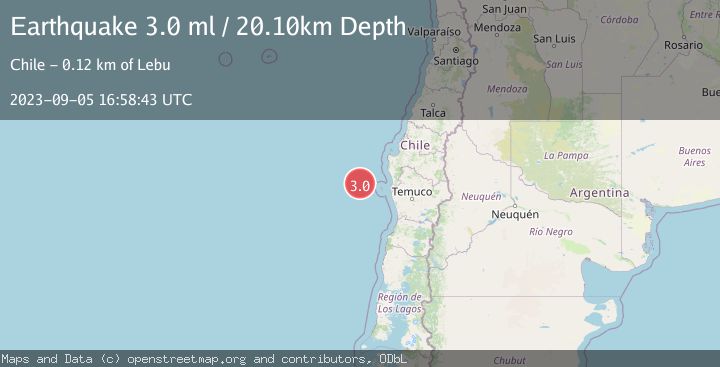 Map of OFF COAST OF ARAUCANIA, CHILE