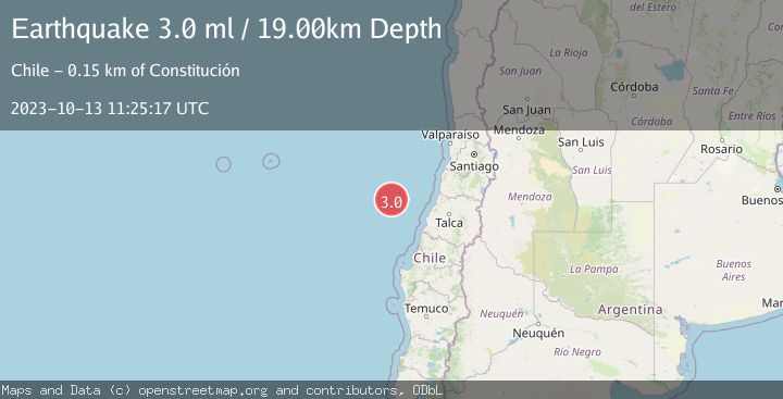 Map of OFF COAST OF O'HIGGINS, CHILE