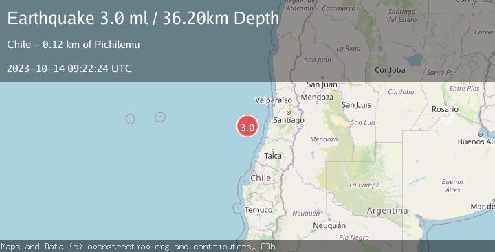 Map of OFF COAST OF O'HIGGINS, CHILE