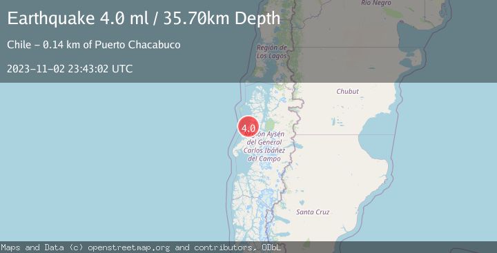 Map of NEAR COAST OF AISEN, CHILE