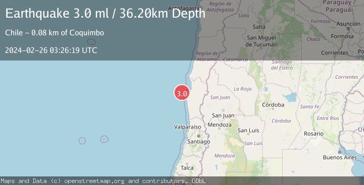 Map of OFFSHORE COQUIMBO, CHILE