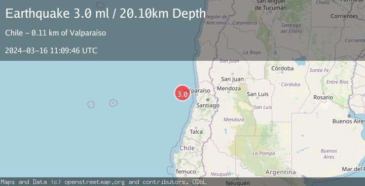 Map of OFF COAST OF VALPARAISO, CHILE