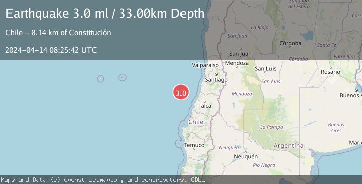 Map of OFF COAST OF O'HIGGINS, CHILE