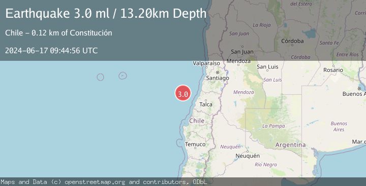 Map of OFF COAST OF O'HIGGINS, CHILE