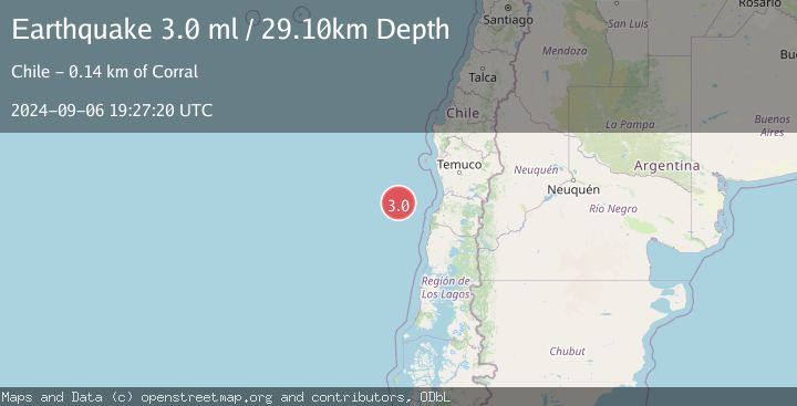 Map of OFF COAST OF LOS LAGOS, CHILE