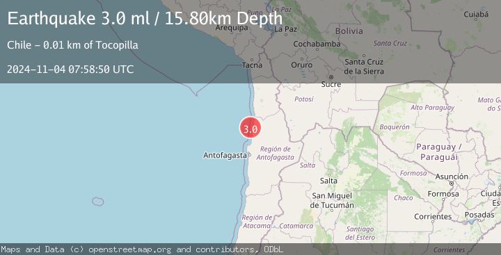 Map of OFFSHORE ANTOFAGASTA, CHILE