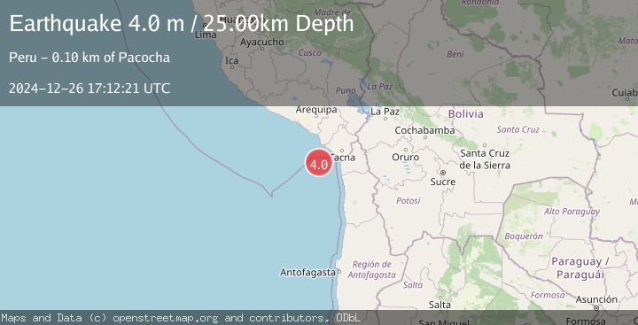 Map of OFF COAST OF TARAPACA, CHILE