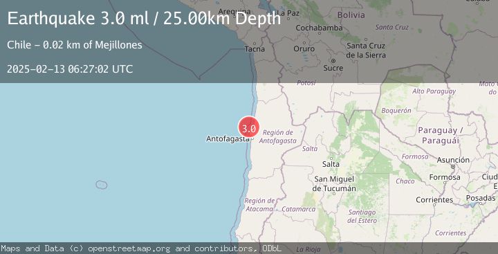 Map of OFFSHORE ANTOFAGASTA, CHILE