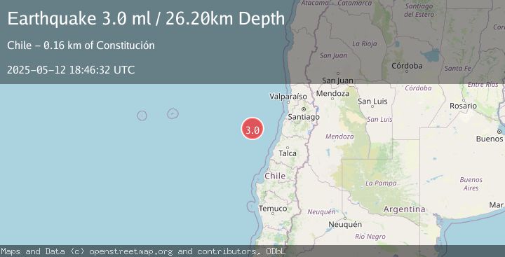 Map of OFF COAST OF O'HIGGINS, CHILE