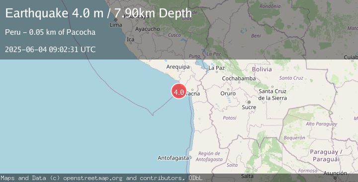 Map of OFF COAST OF TARAPACA, CHILE
