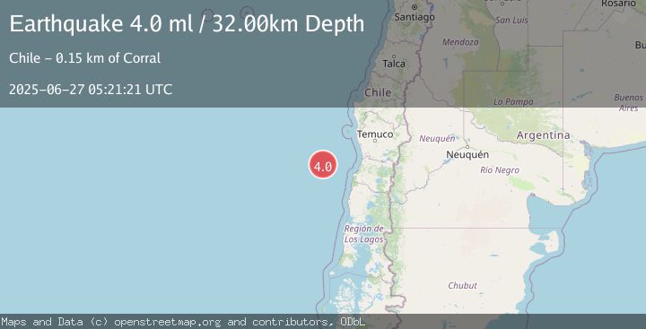 Map of OFF COAST OF LOS LAGOS, CHILE