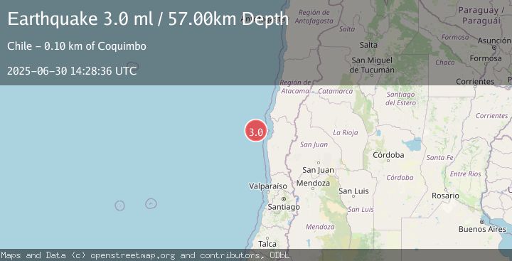 Map of OFFSHORE COQUIMBO, CHILE
