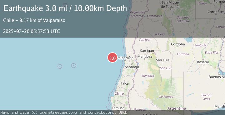 Map of OFF COAST OF VALPARAISO, CHILE