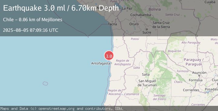 Map of OFFSHORE ANTOFAGASTA, CHILE