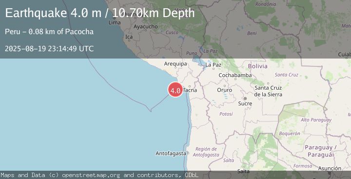 Map of OFF COAST OF TARAPACA, CHILE